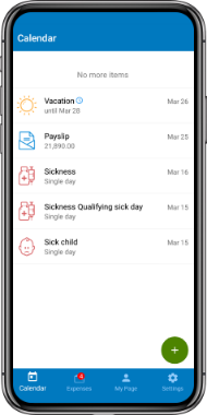 visma employee app interface