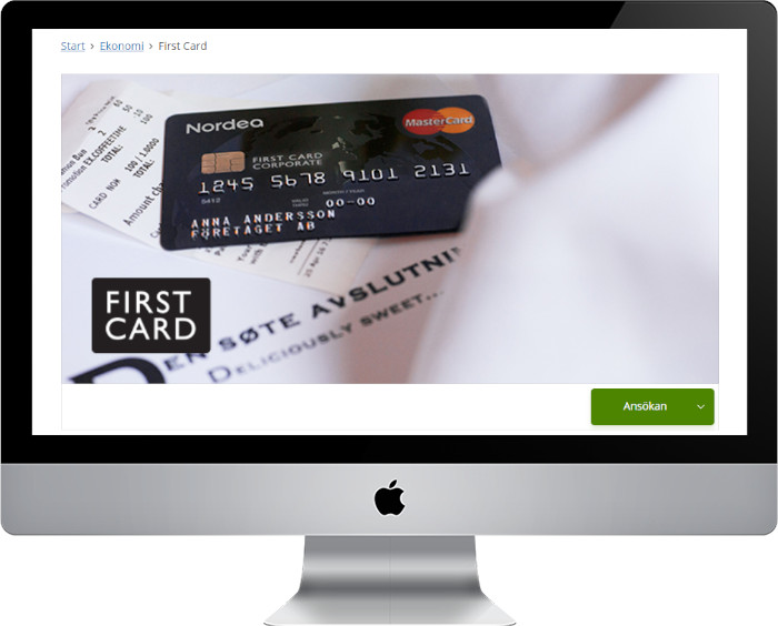 Kreditkort med rabatt hos First Card med Visma Advantage